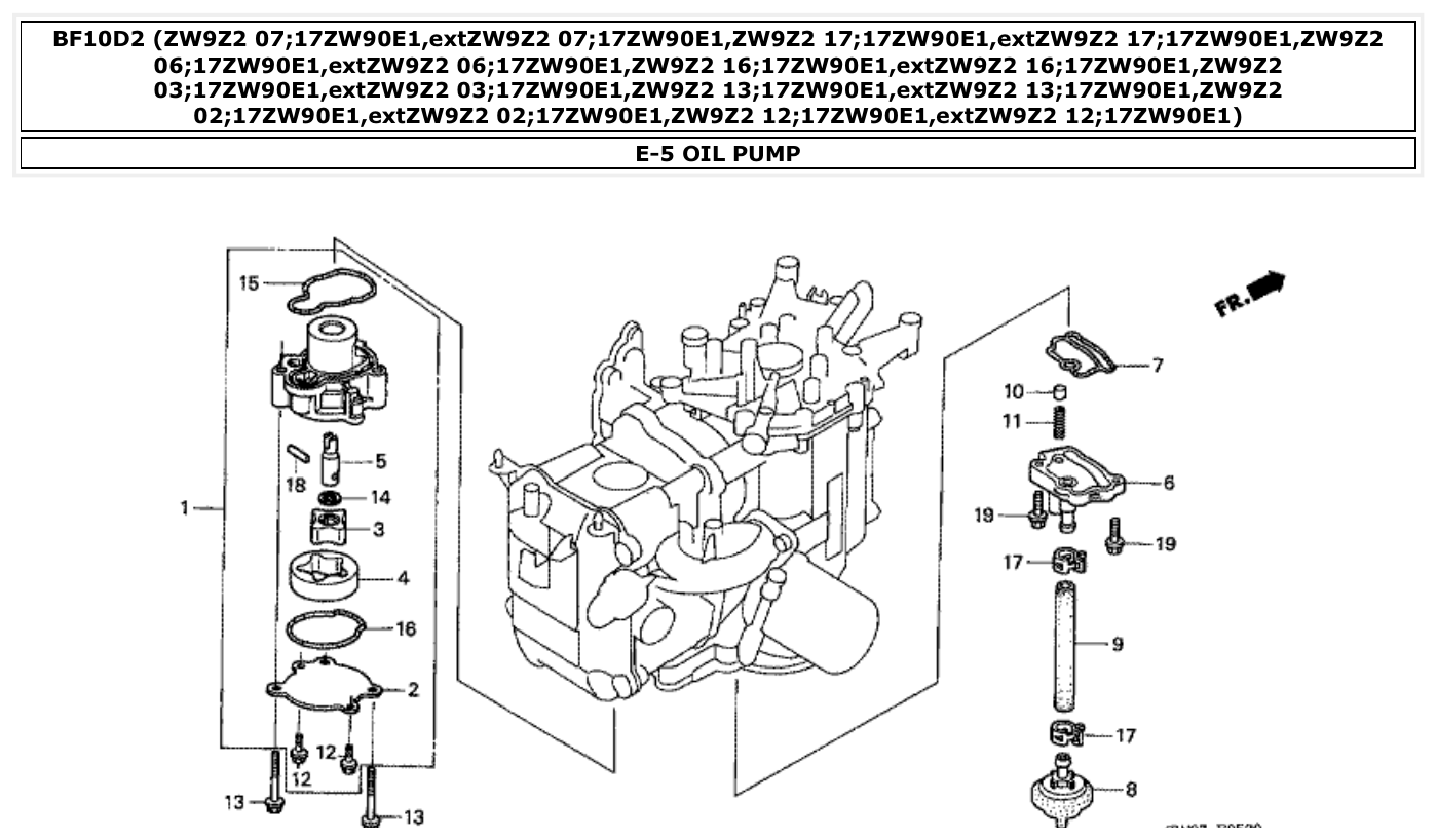Honda BF10D2 OIL PUMP parts diagram