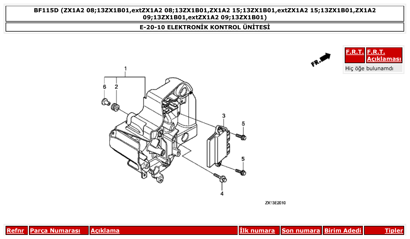 Honda BF115D ELEKTRONİK KONTROL ÜNİTESİ parts diagram