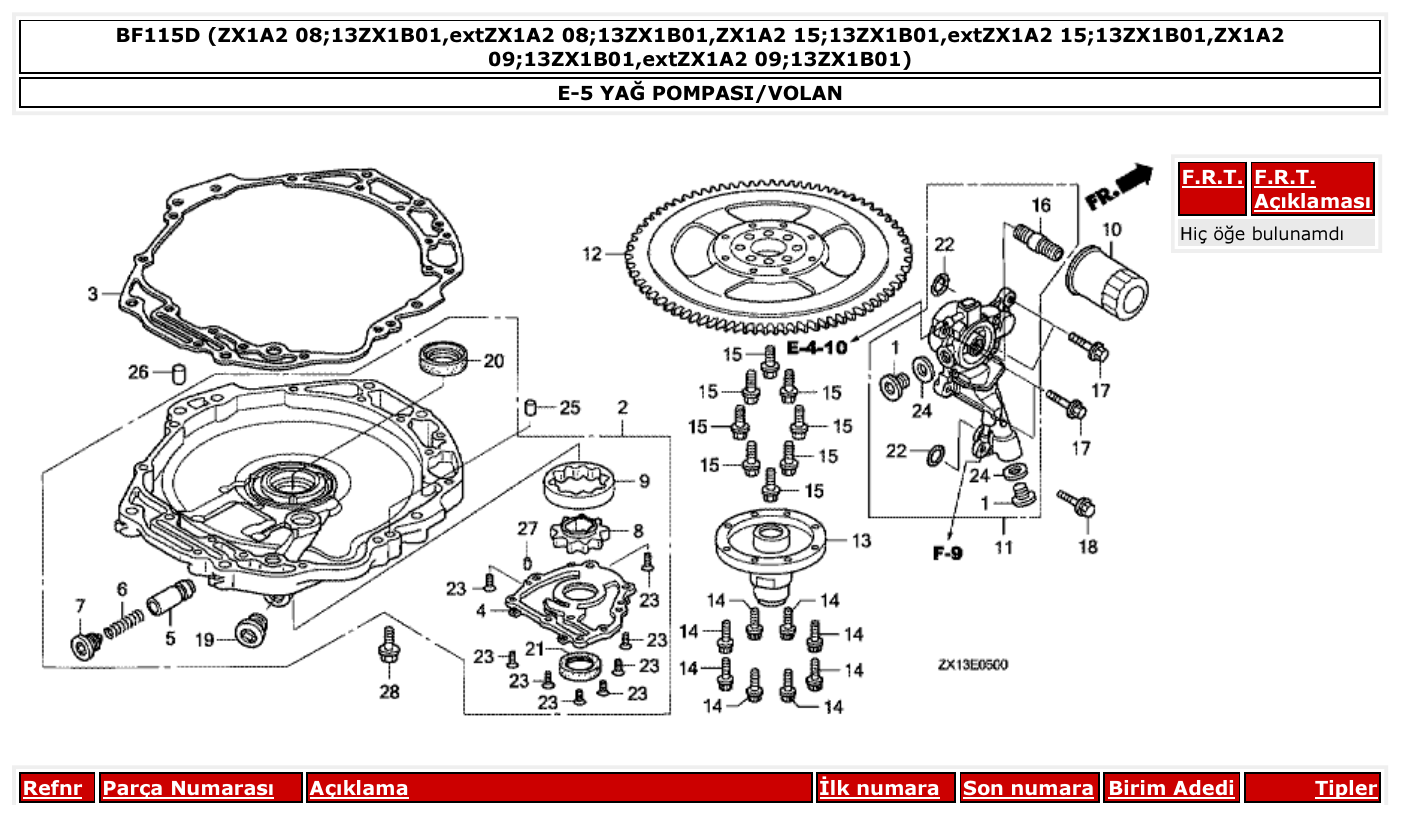 Honda BF115D YAĞ POMPASI/VOLAN parts diagram