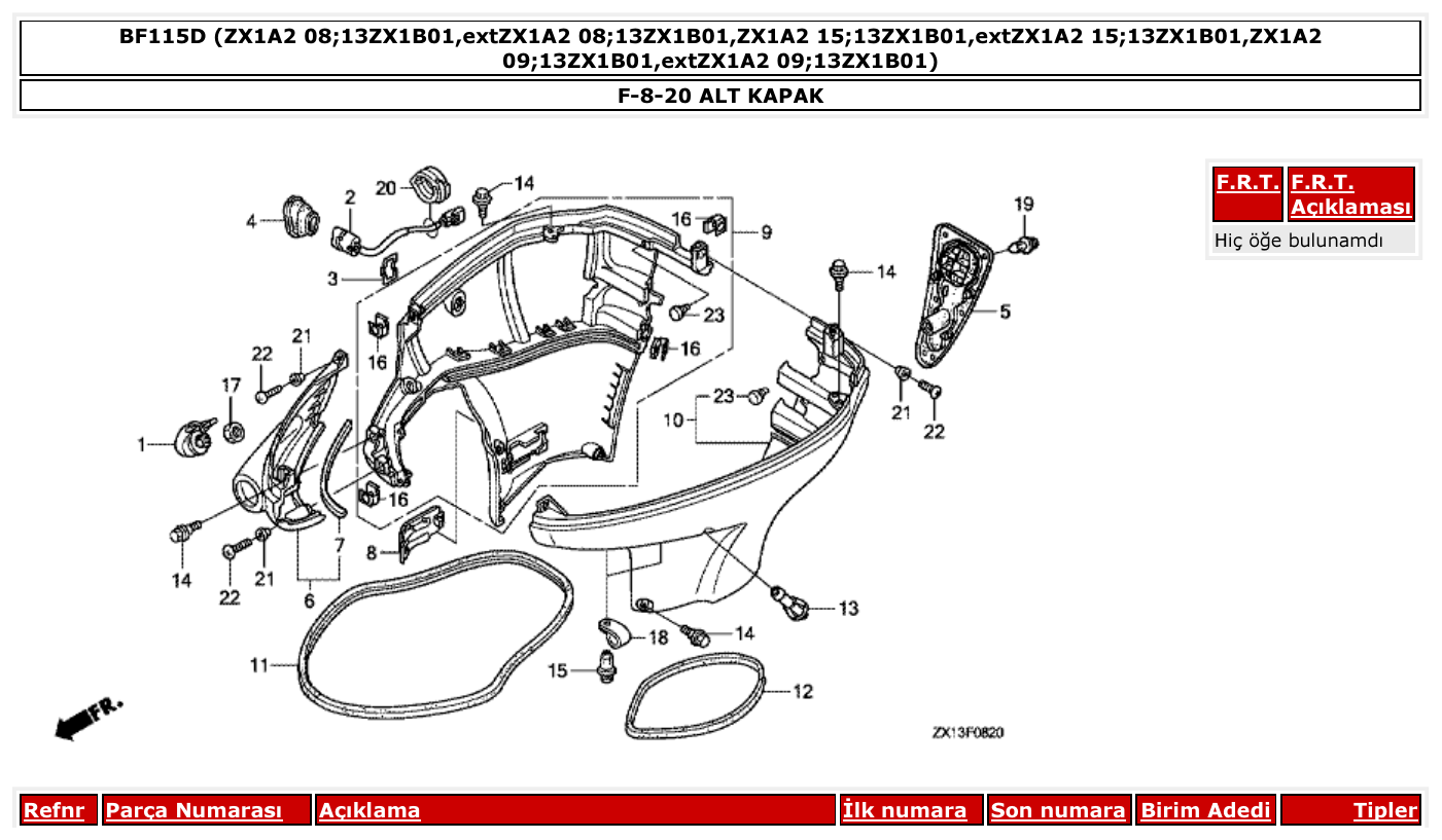 Honda BF115D ALT KAPAK parts diagram