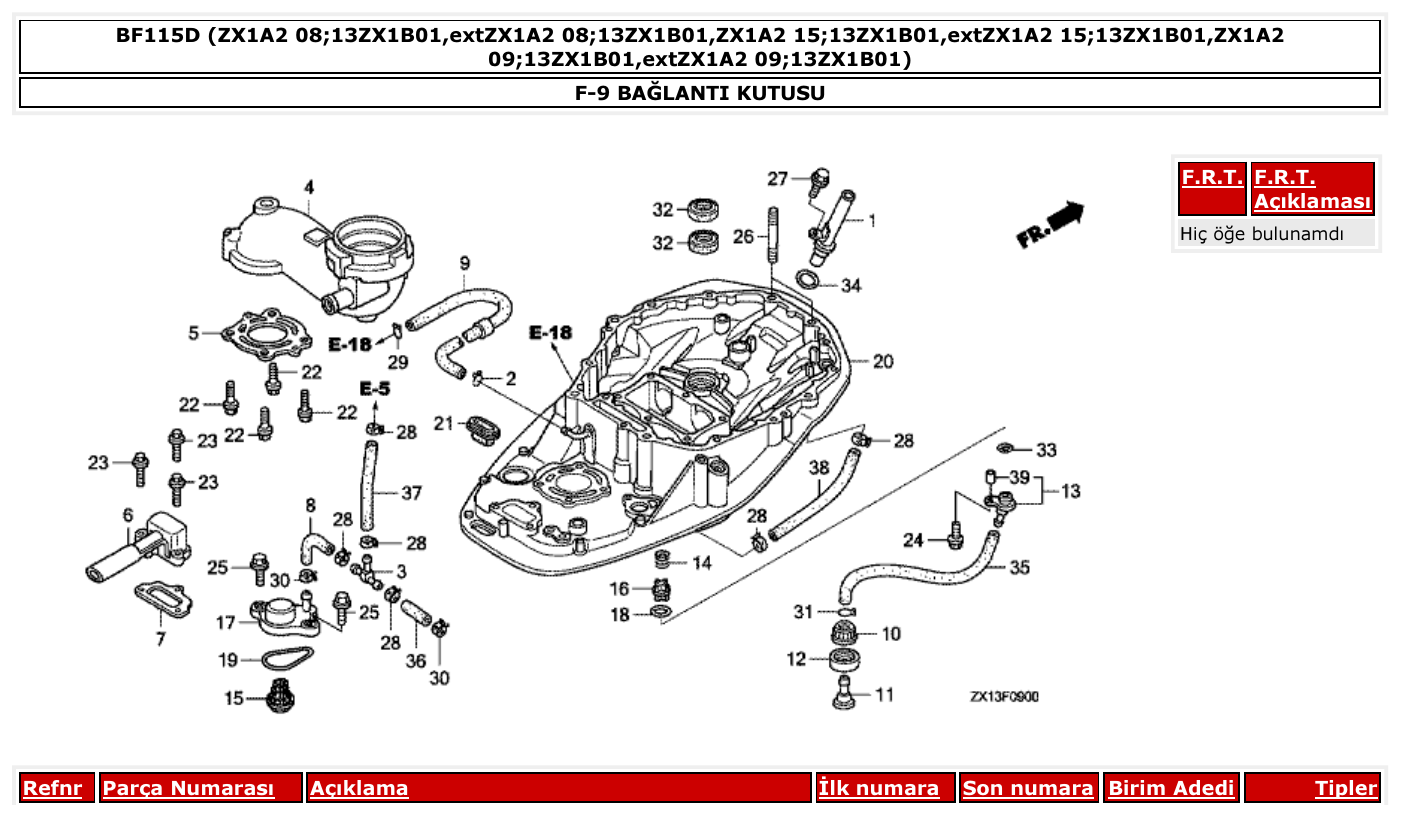 Honda BF115D BAĞLANTI KUTUSU parts diagram
