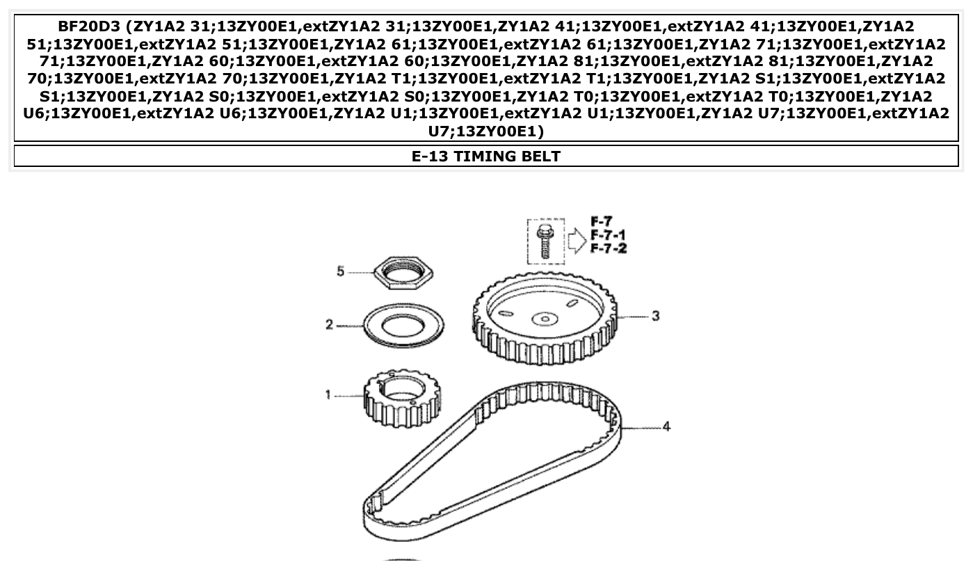 Honda BF20D3 TIMING BELT parts diagram
