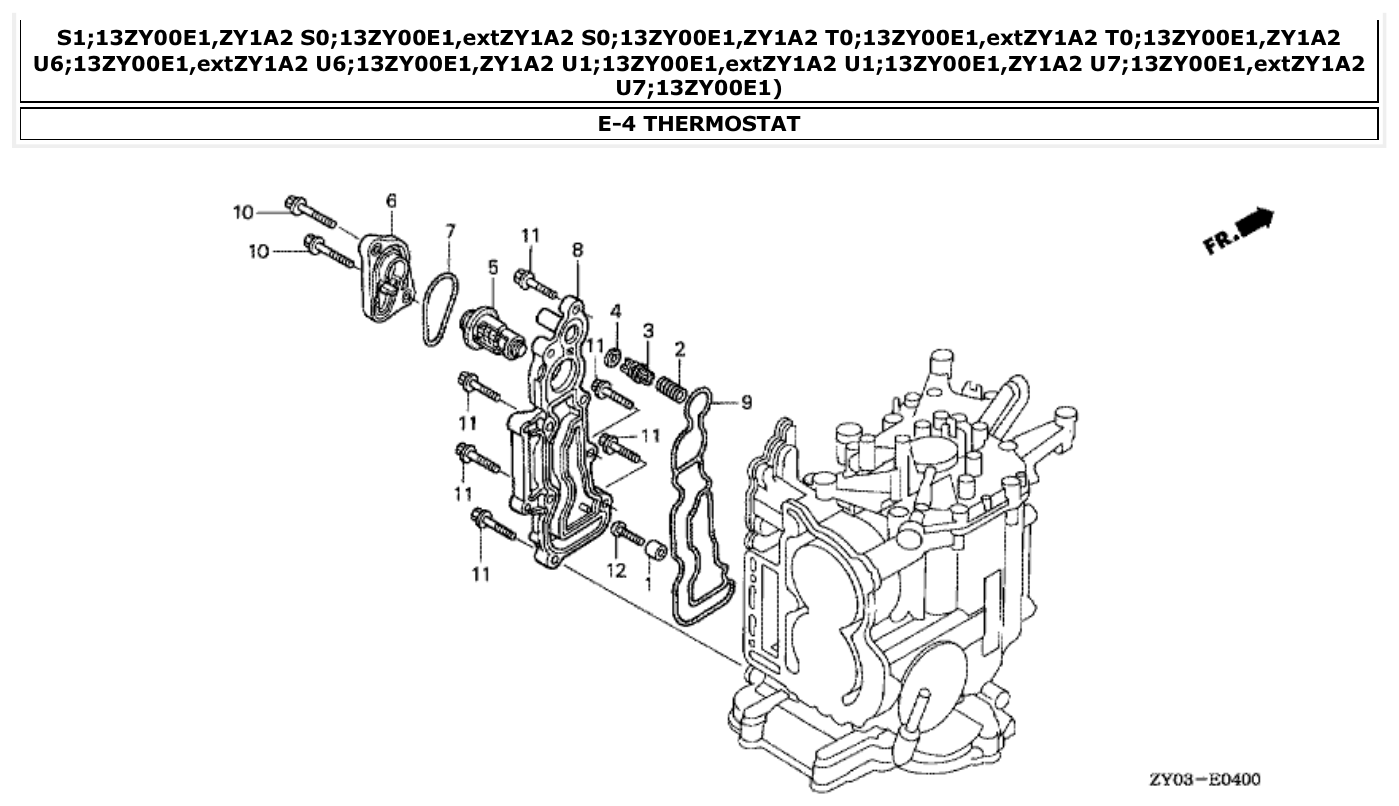 Honda BF20D3 THERMOSTAT parts diagram
