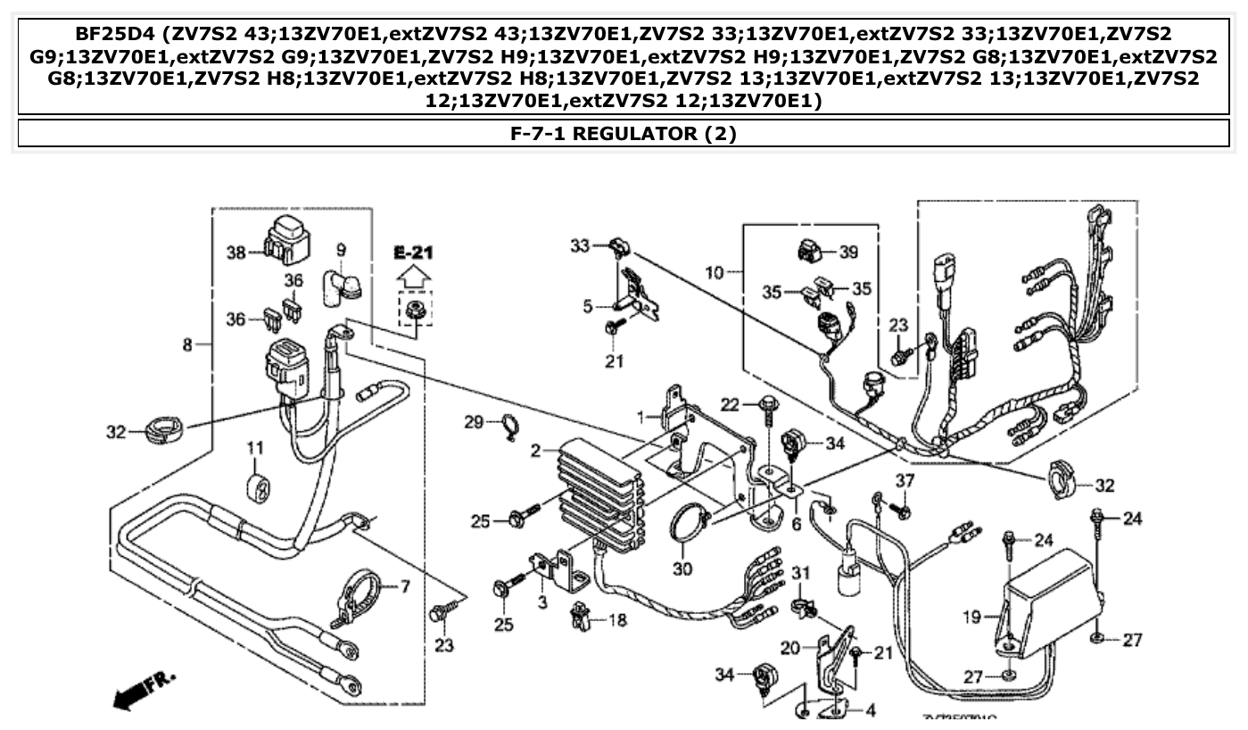 Honda BF25D4 REGULATOR (2) parts diagram