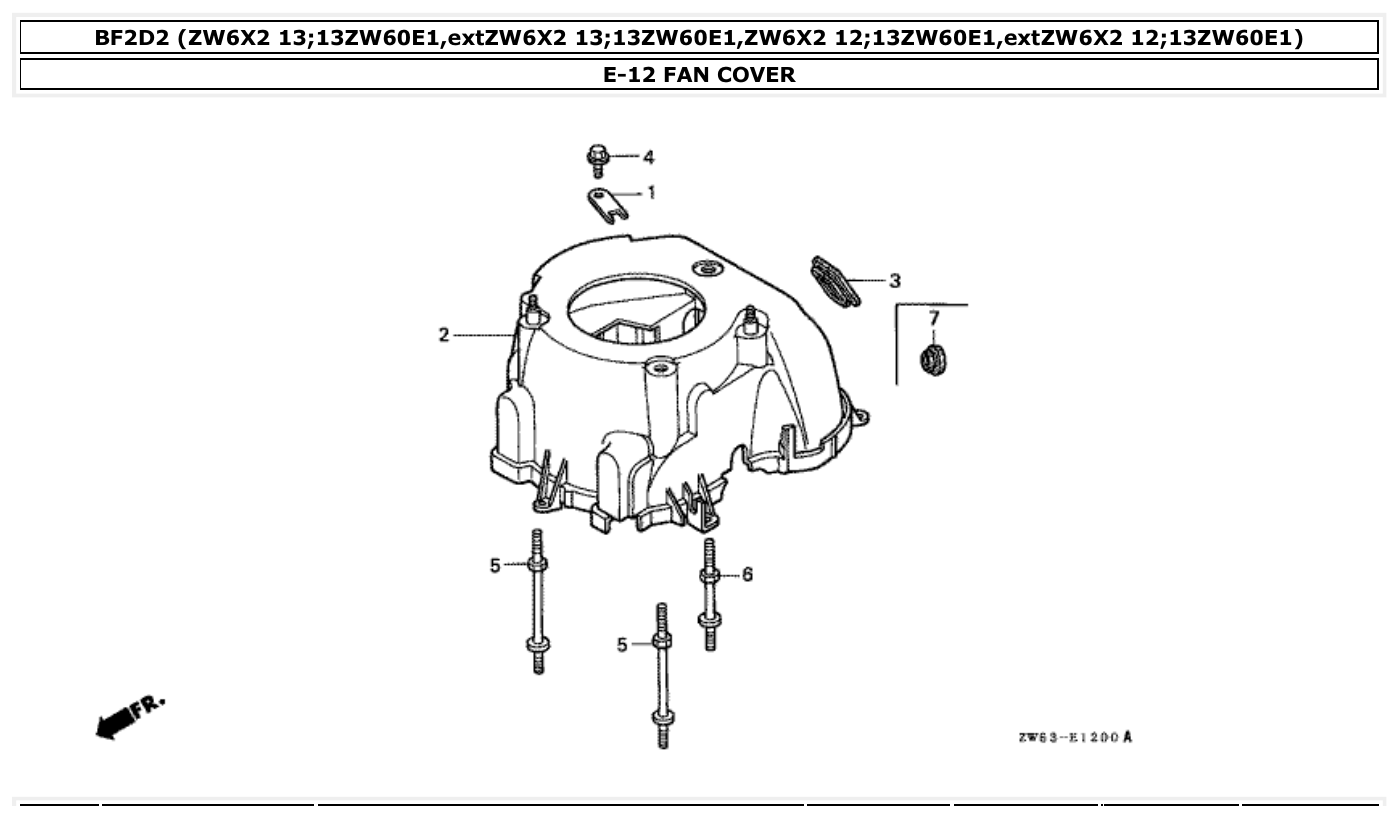 Honda BF2D2 FAN COVER parts diagram