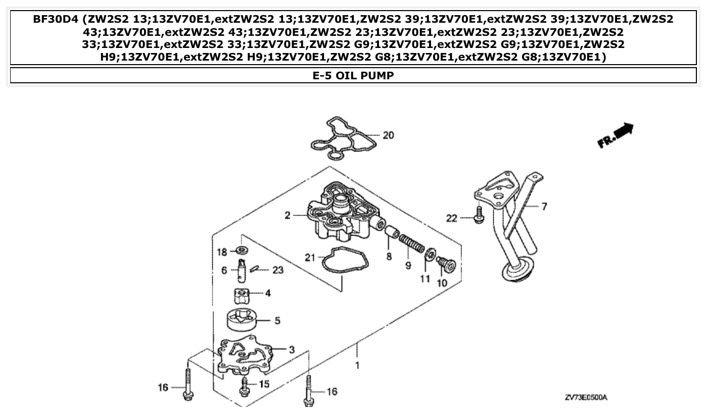 Honda BF30D4 OIL PUMP parts diagram
