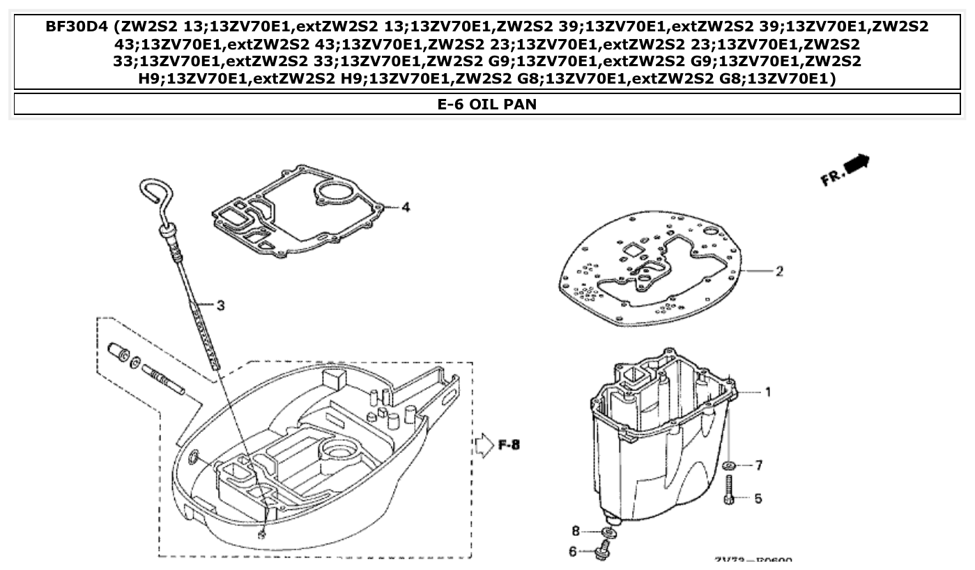 Honda BF30D4 OIL PAN parts diagram