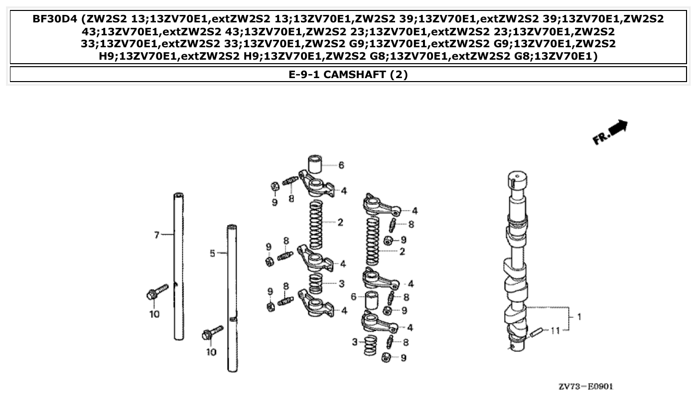 Honda BF30D4 CAMSHAFT (2) parts diagram