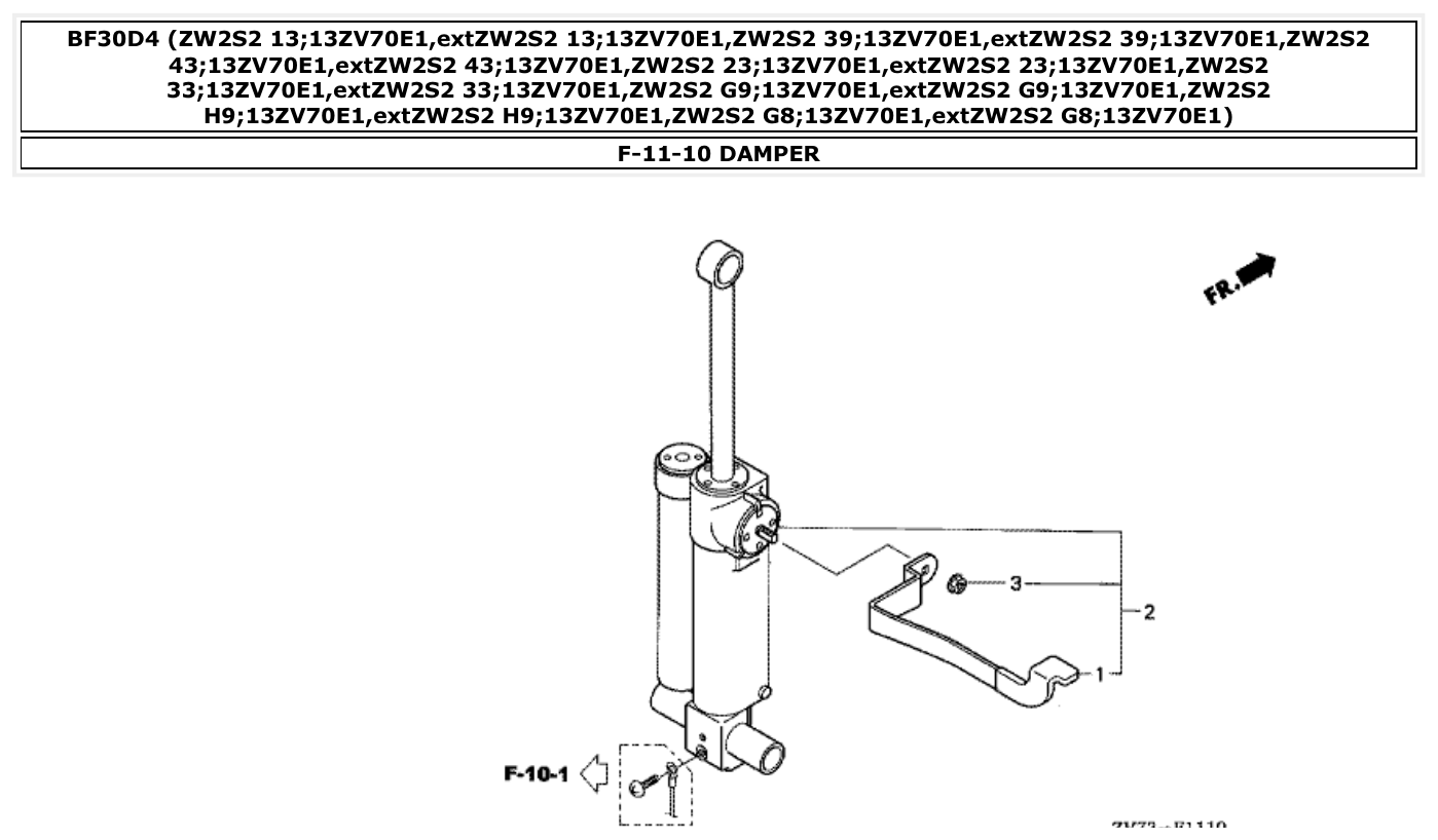 Honda BF30D4 DAMPER parts diagram