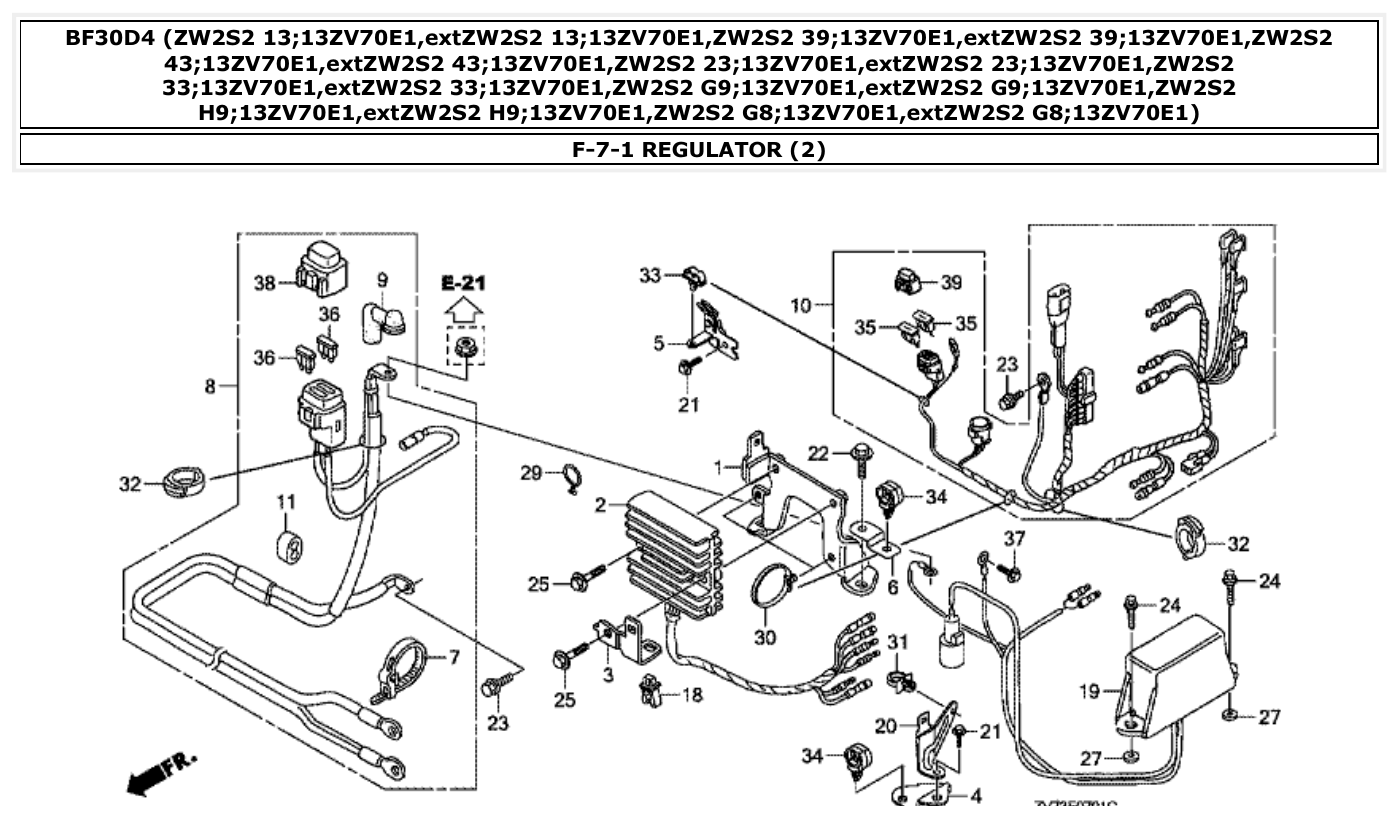 Honda BF30D4 REGULATOR (2) parts diagram