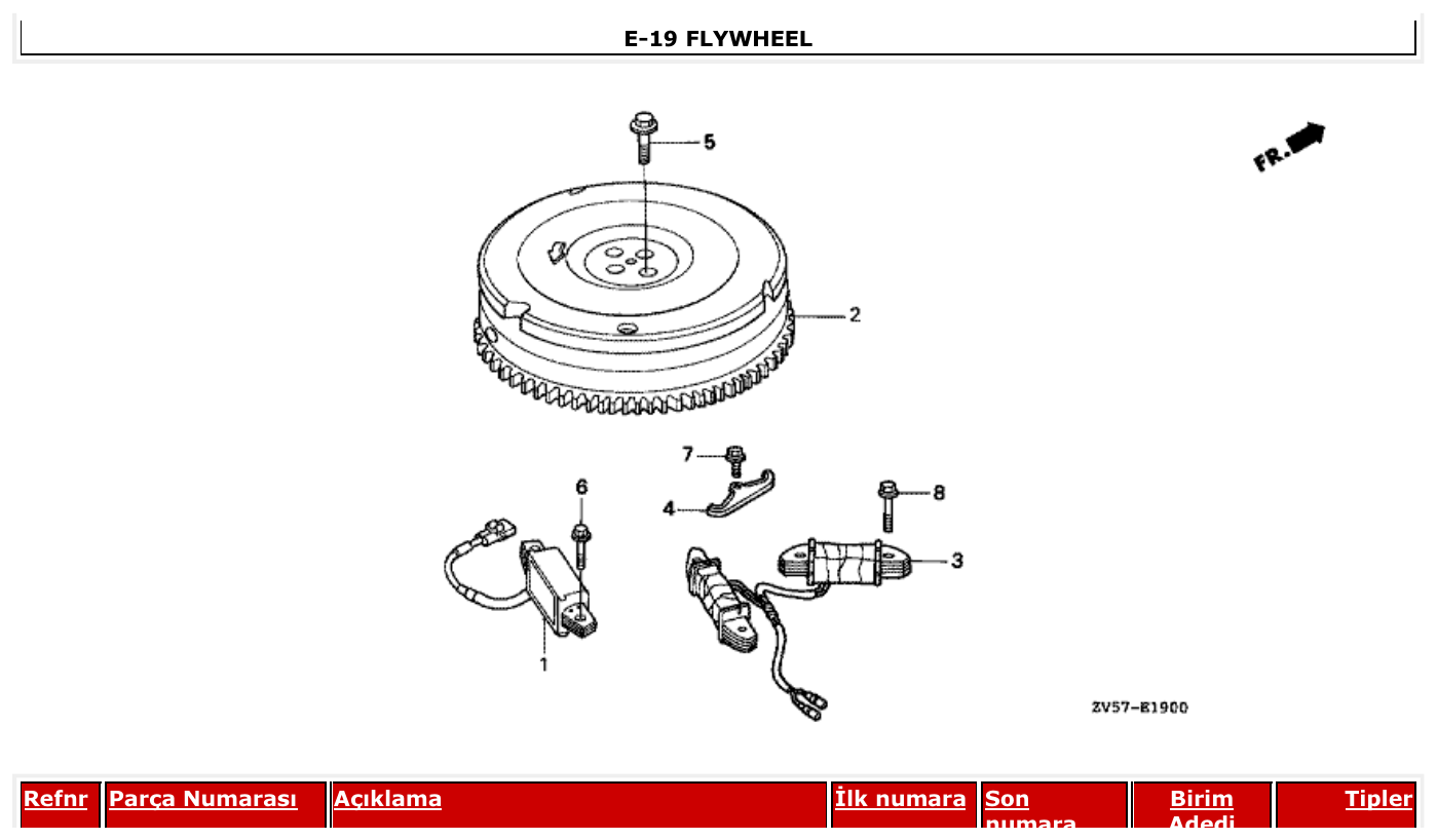 Honda BF40A2 FLYWHEEL parts diagram