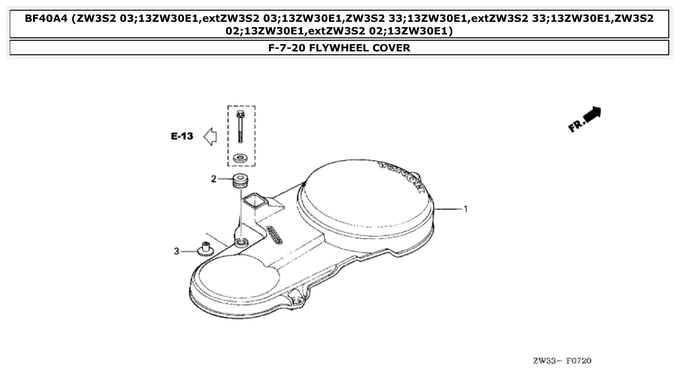 Honda BF40A4 FLYWHEEL COVER parts diagram