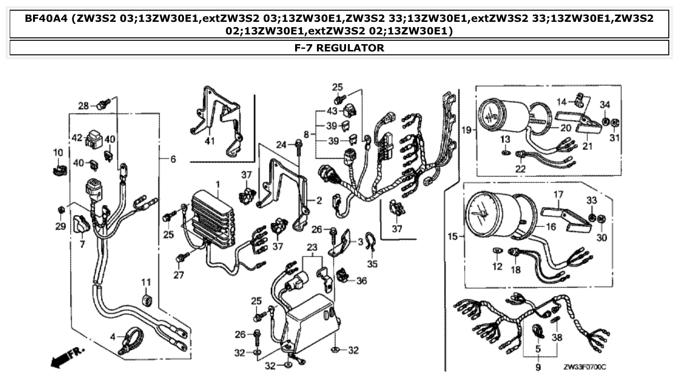 Honda BF40A4 REGULATOR parts diagram