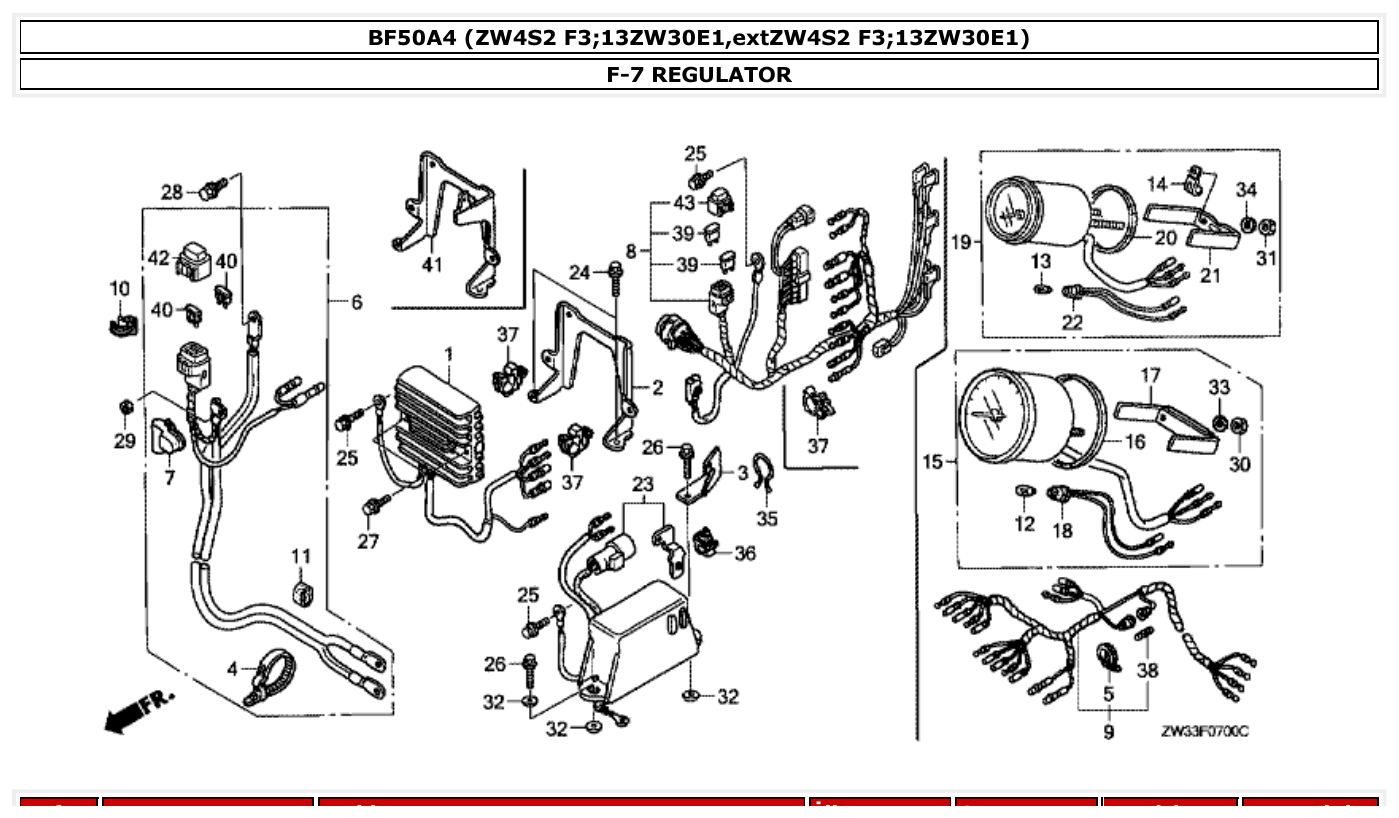Honda BF50A4 REGULATOR parts diagram