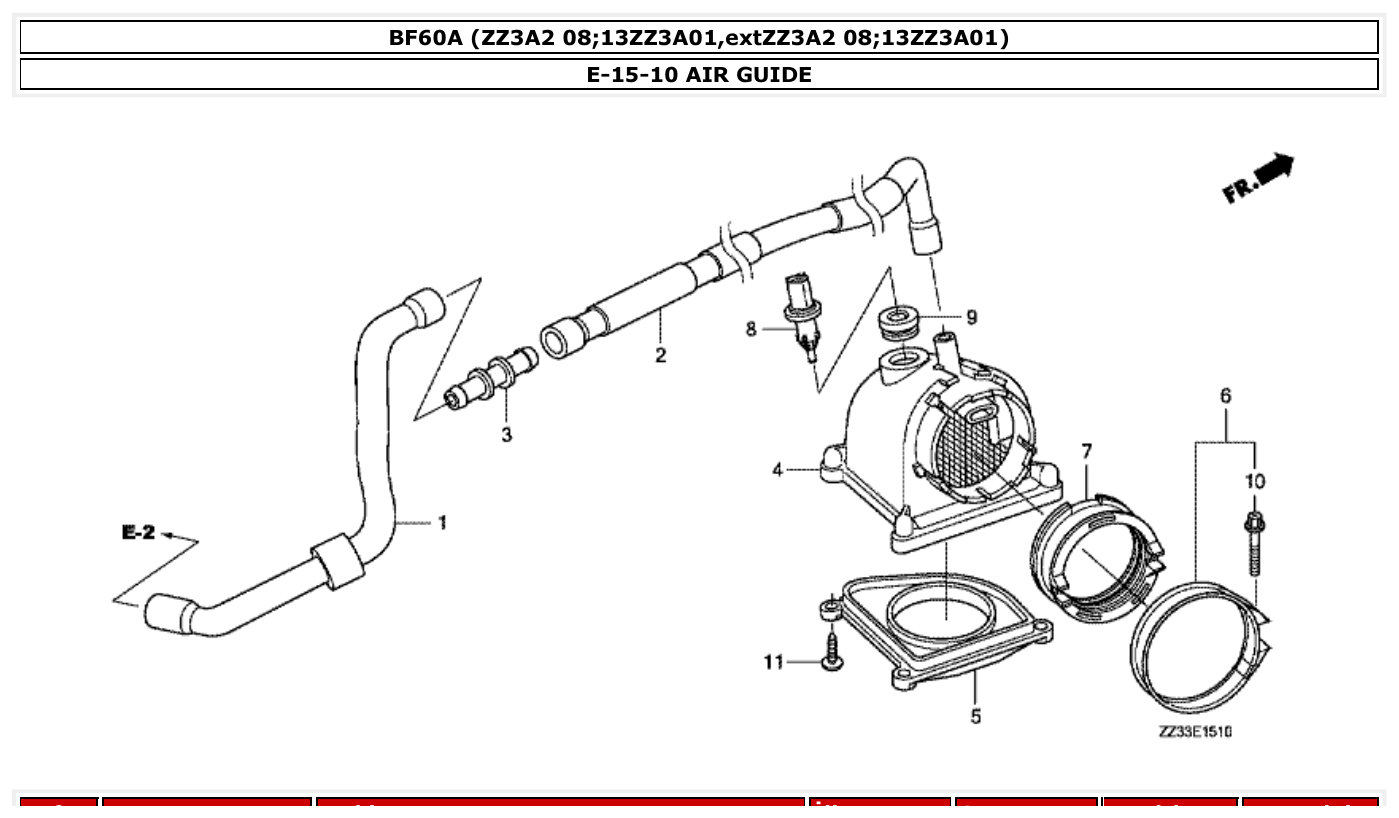 Honda BF60A AIR GUIDE parts diagram