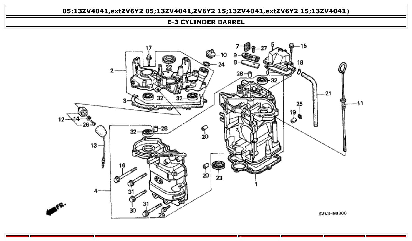 Honda BF9.9AM CYLINDER BARREL parts diagram