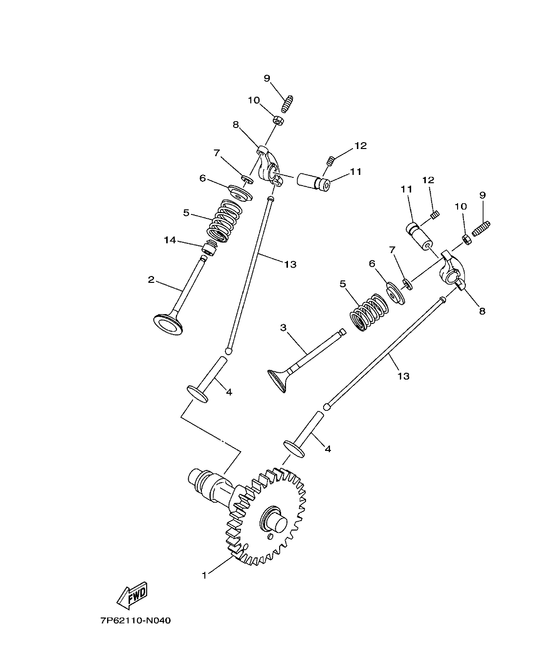 Fig. 5 – CAMSHAFT & VALVE diagram