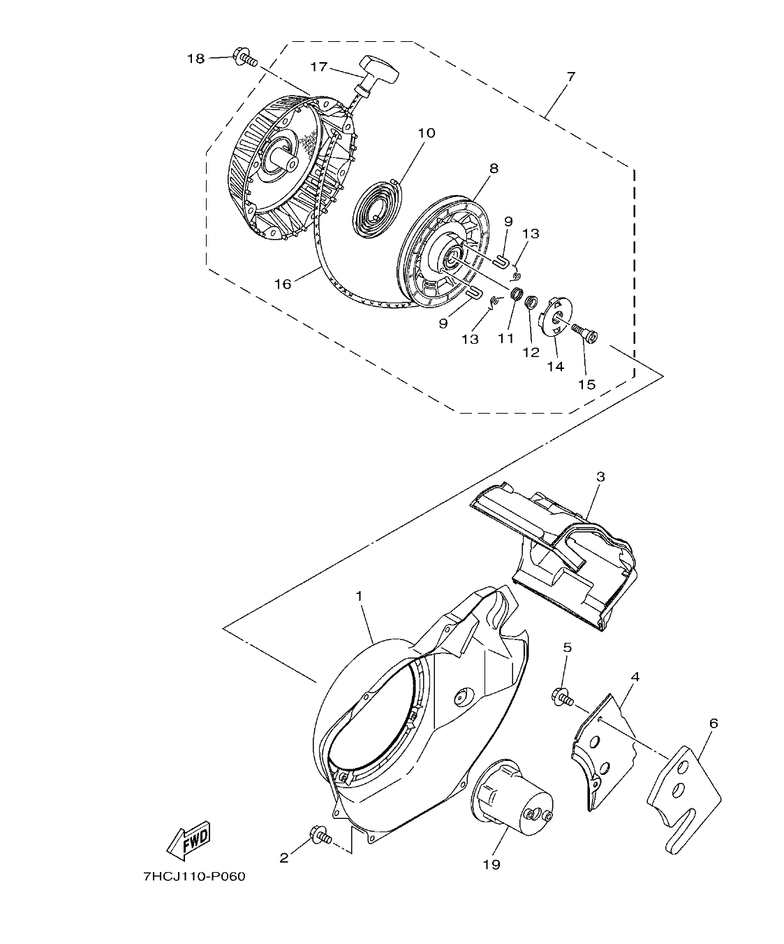 MX400AA6A0 – section 6 AIR SHROUD & STARTER parts diagram