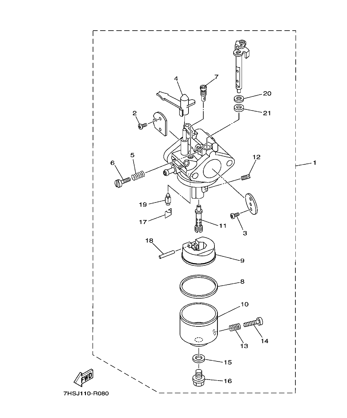 MX400AA6A0 – section 8 CARBURETOR parts diagram