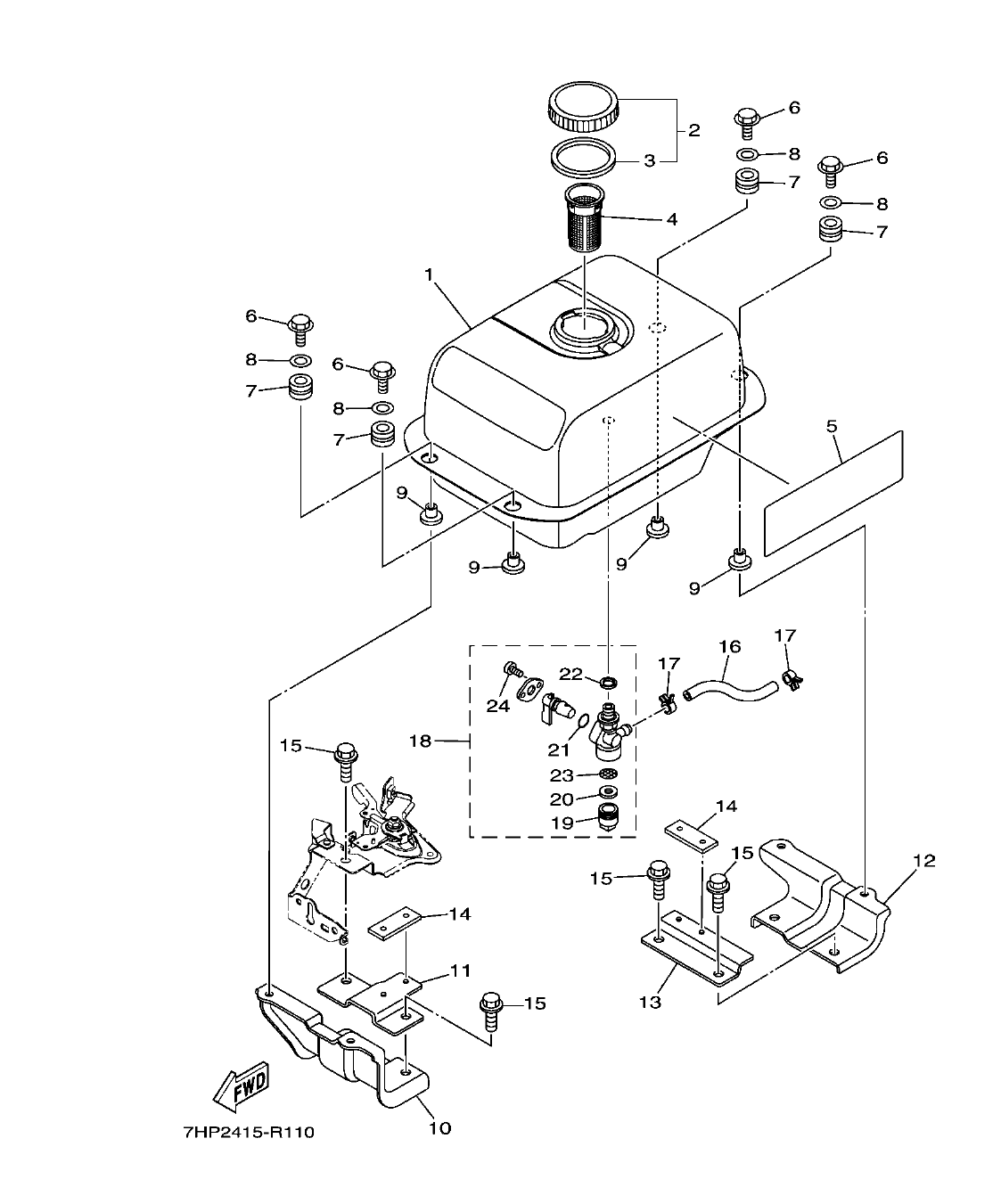 MX400AA6A0 – section 11 FUEL TANK parts diagram