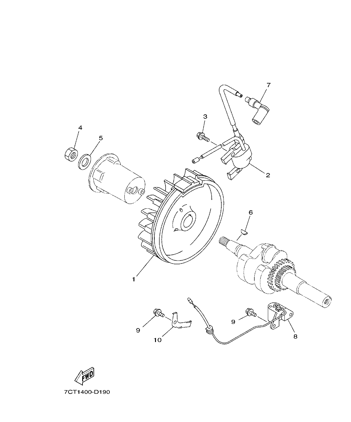 MX400AA6A0 – section 12 TCI MAGNETO parts diagram
