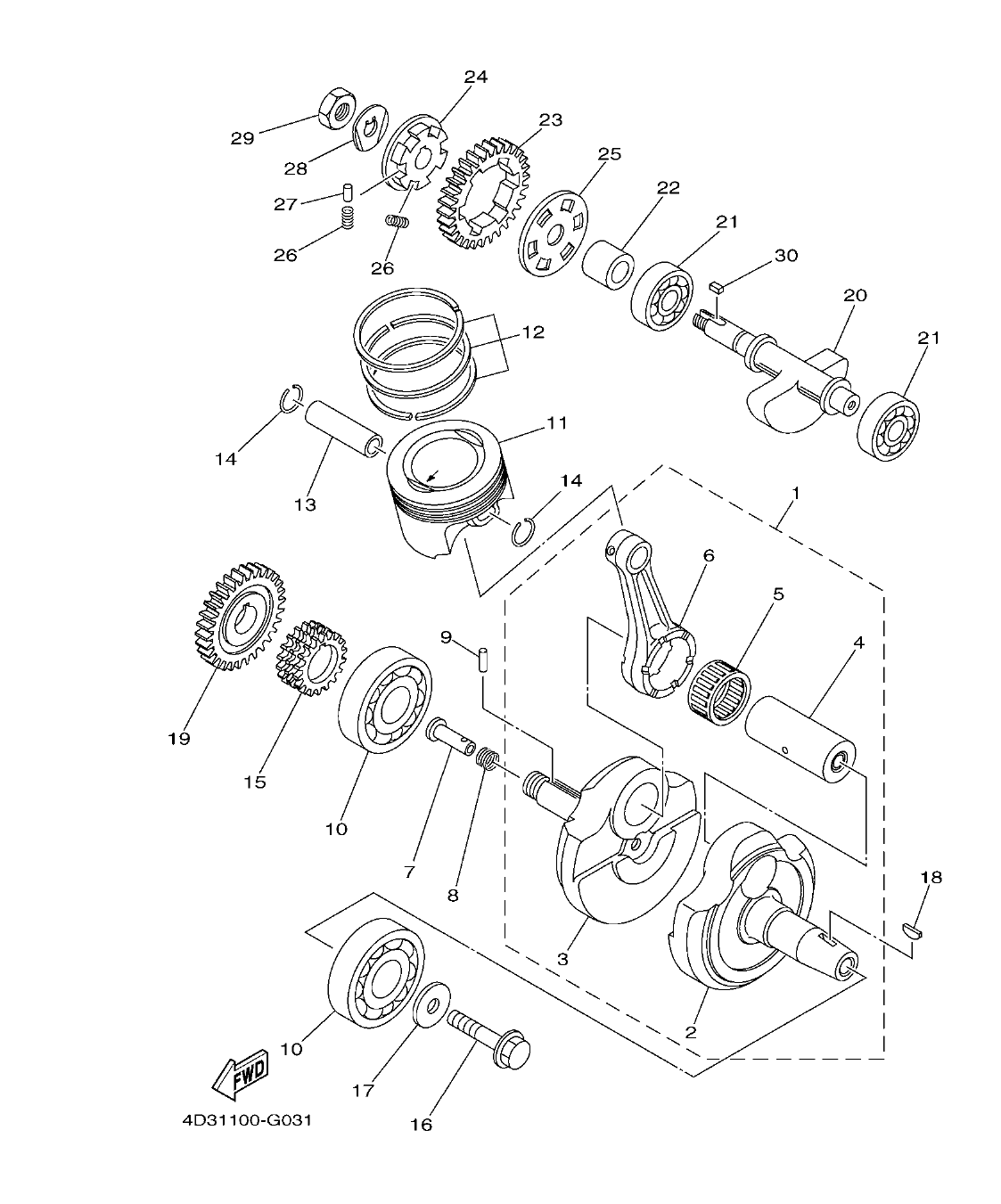 YFM25RD – section 3 CRANKSHAFT & PISTON parts diagram