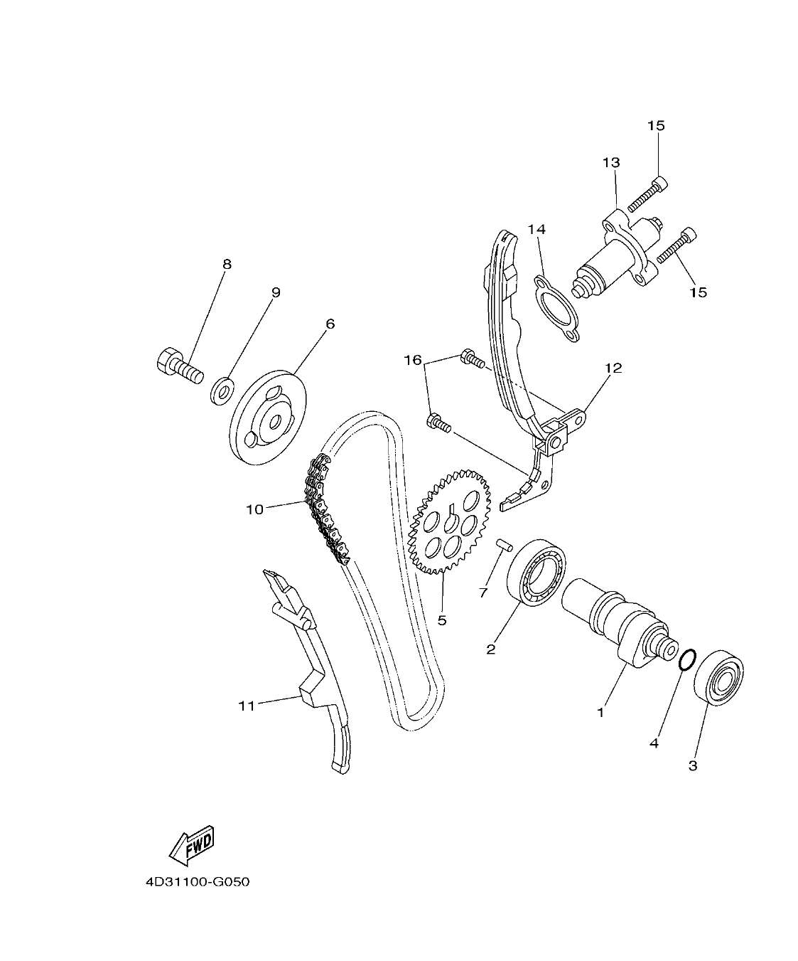 YFM25RD – section 5 CAMSHAFT & CHAIN parts diagram
