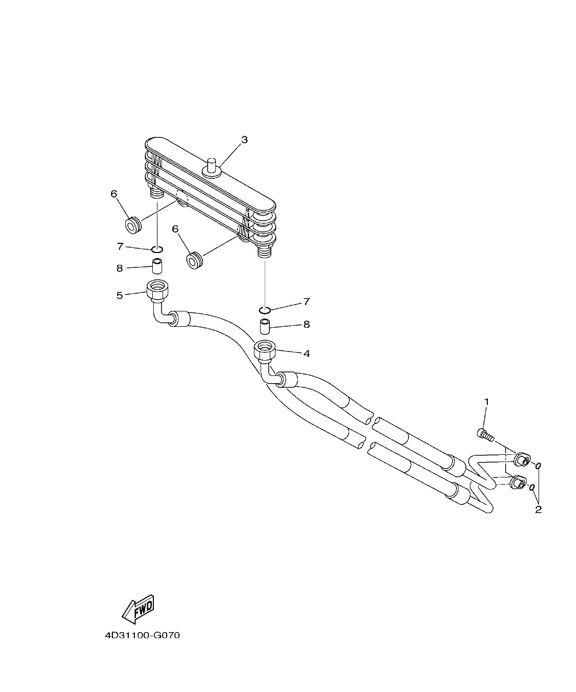 YFM25RD – section 7 OIL COOLER parts diagram