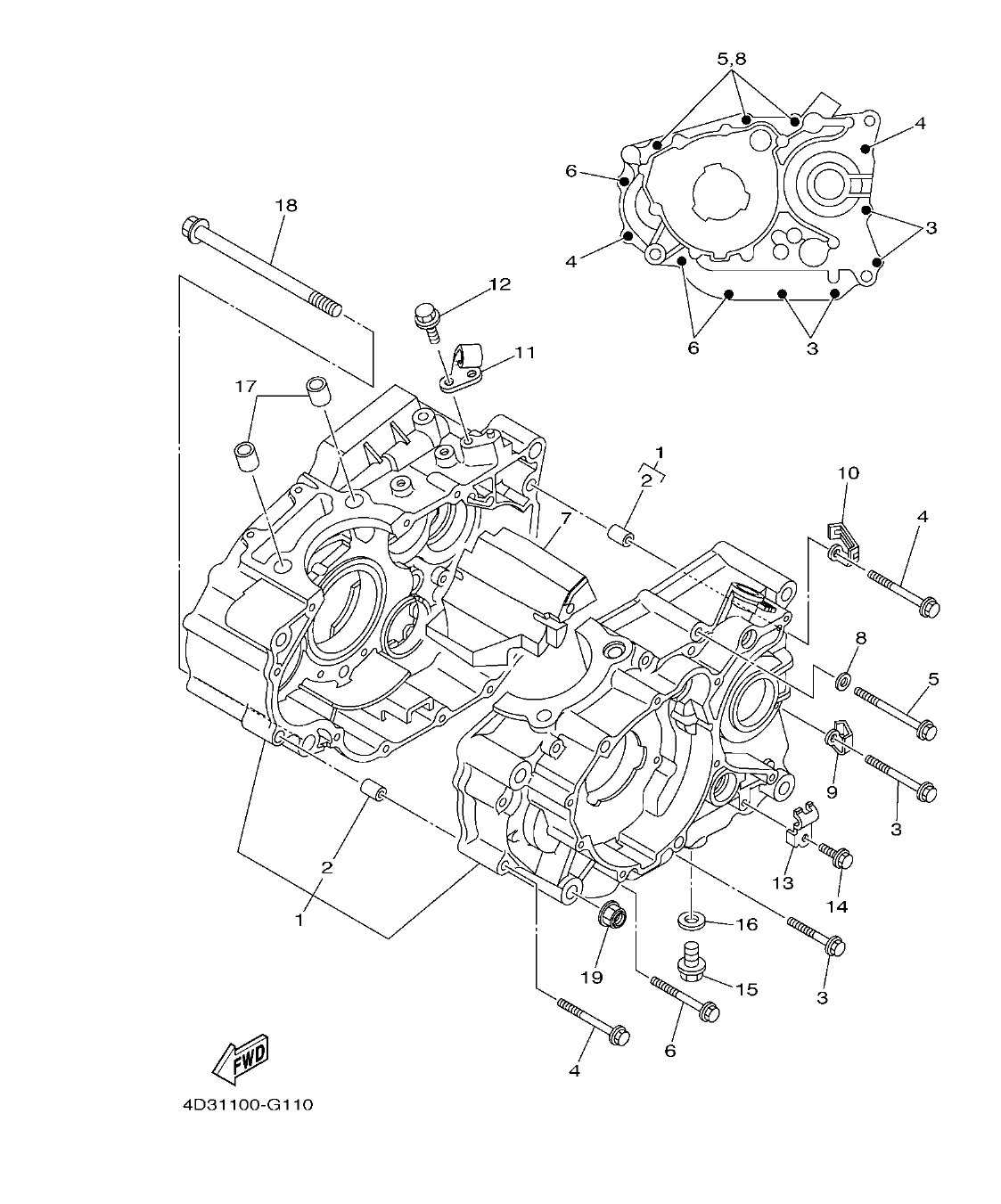 YFM25RD – section 11 CRANKCASE parts diagram