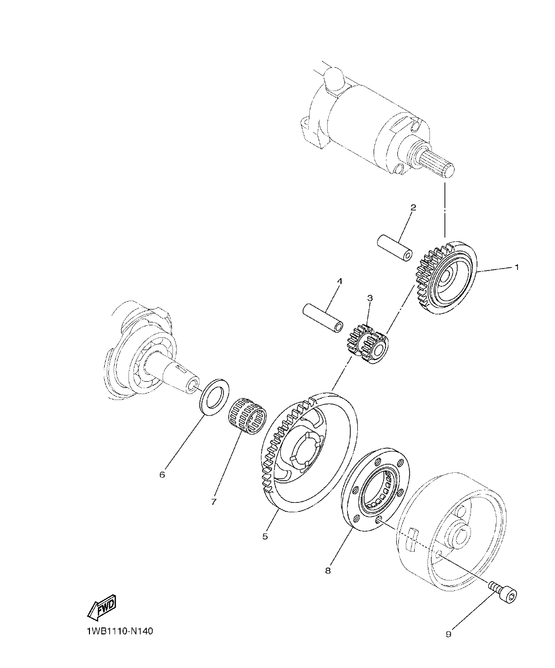 YFM25RD – section 13 STARTER CLUTCH parts diagram