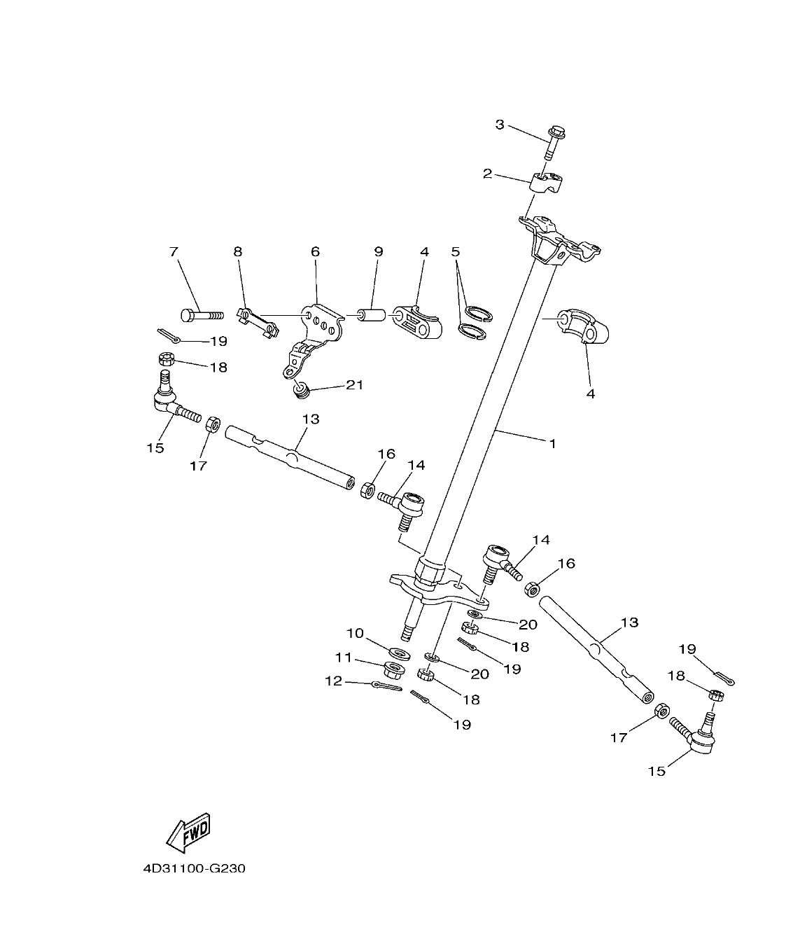 YFM25RD – section 23 STEERING parts diagram