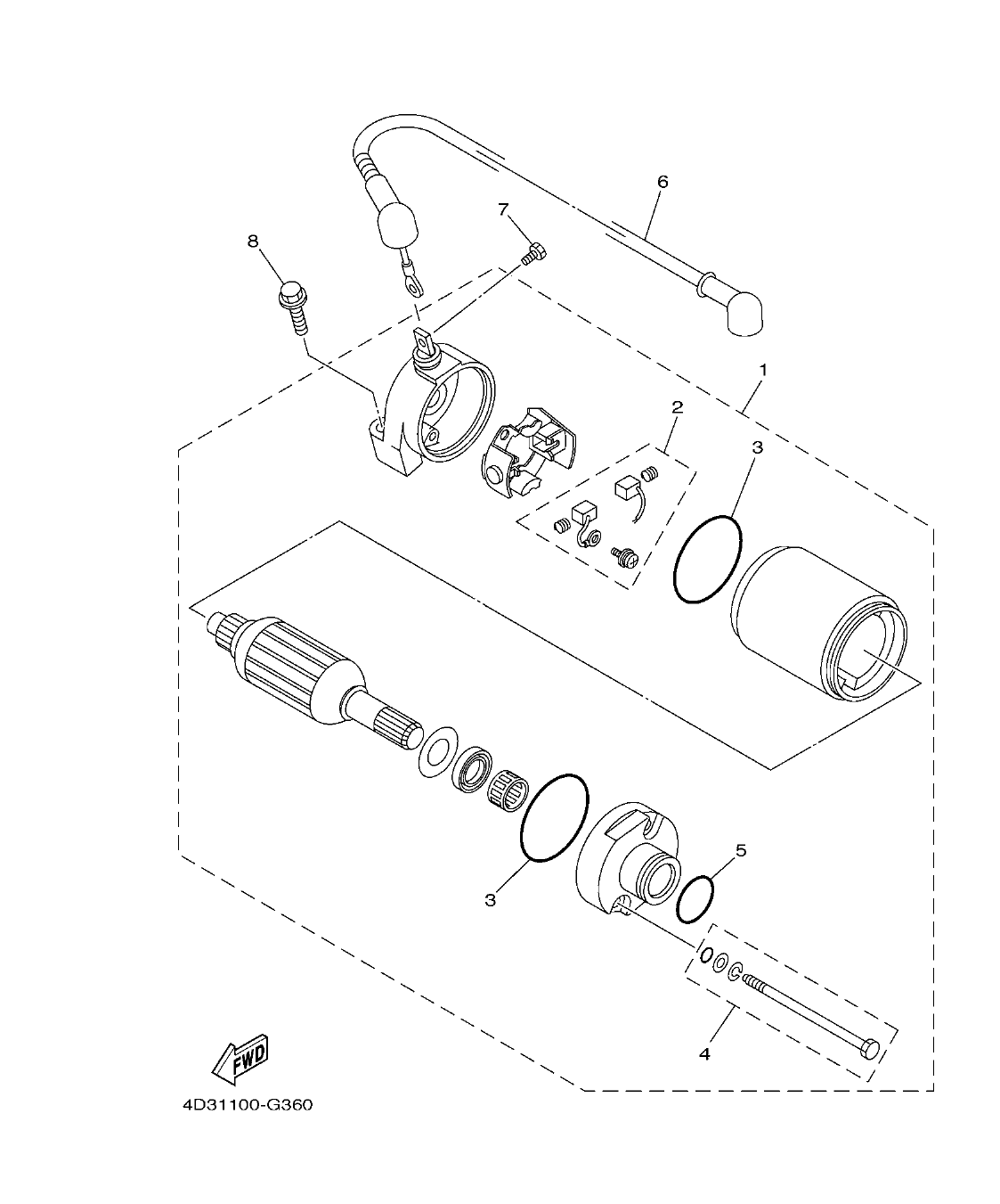 Fig. 36 – STARTING MOTOR diagram