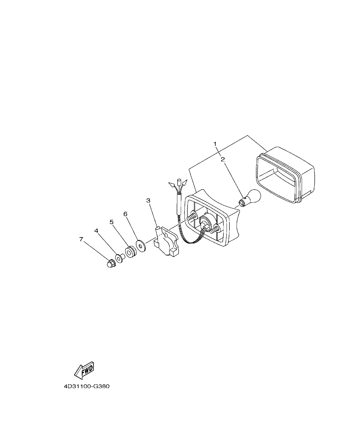 YFM25RD – section 38 TAILLIGHT parts diagram