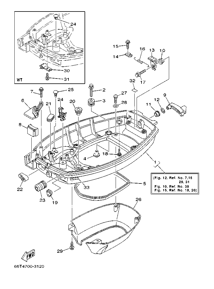 Fig. 12 – BOTTOM COWLING diagram
