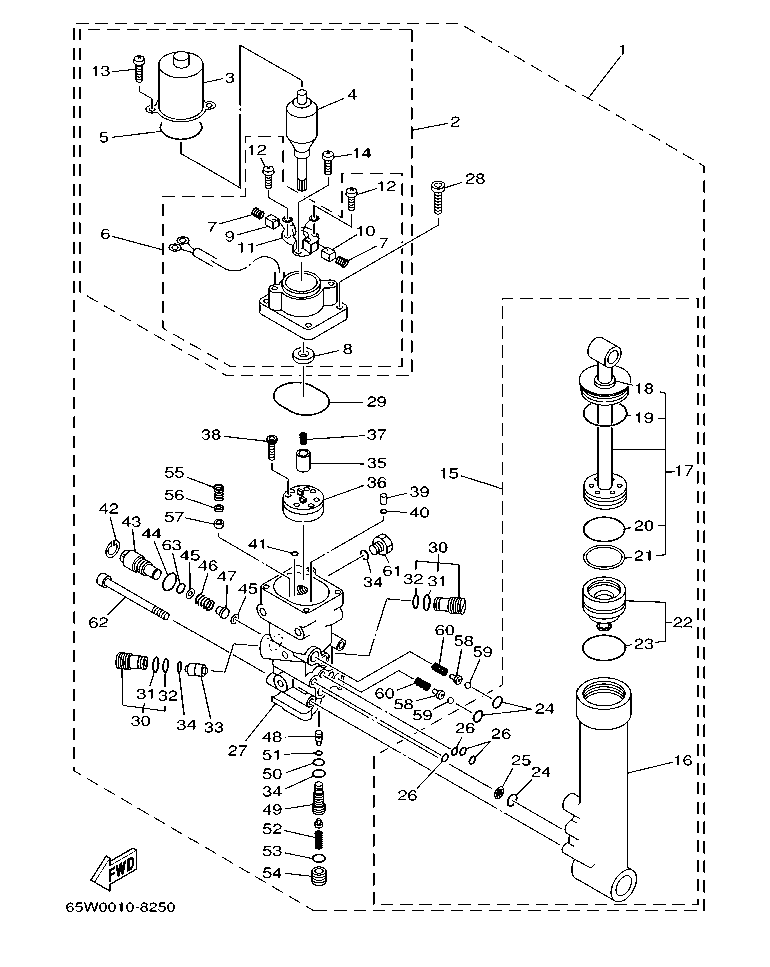 Fig. 20 – POWER TRIM & TILT ASSY diagram