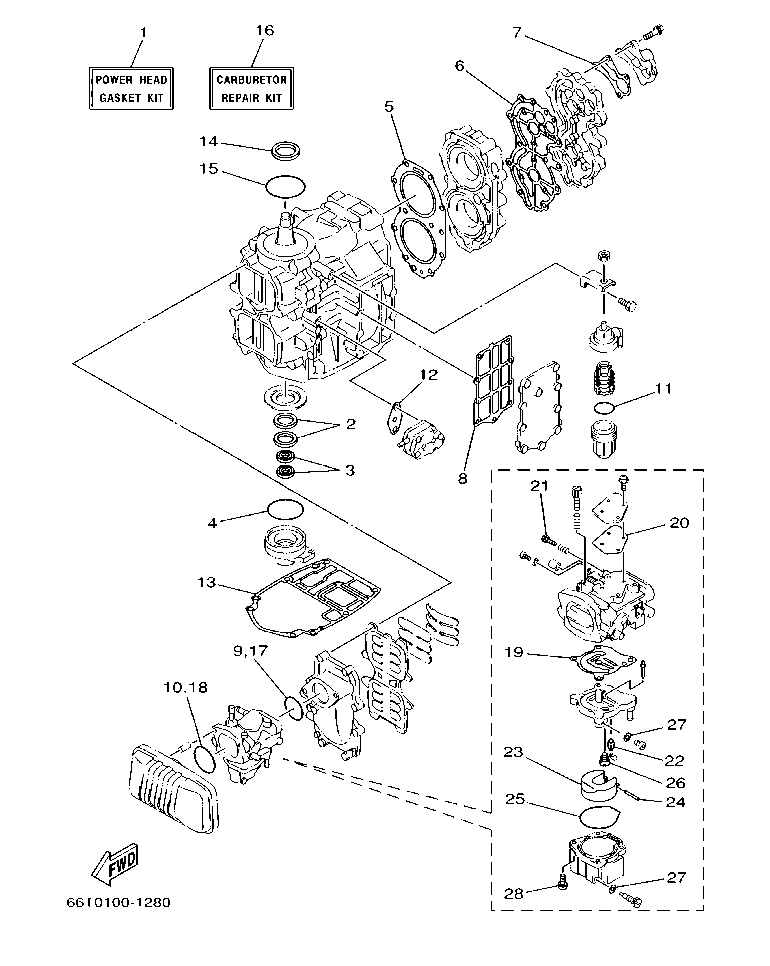 Fig. 28 – REPAIR KIT 1 diagram