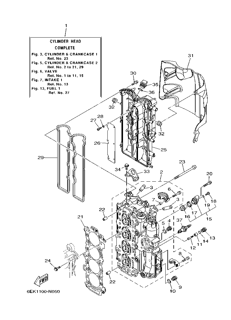 Fig. 5 – CYLINDER & CRANKCASE 2 diagram