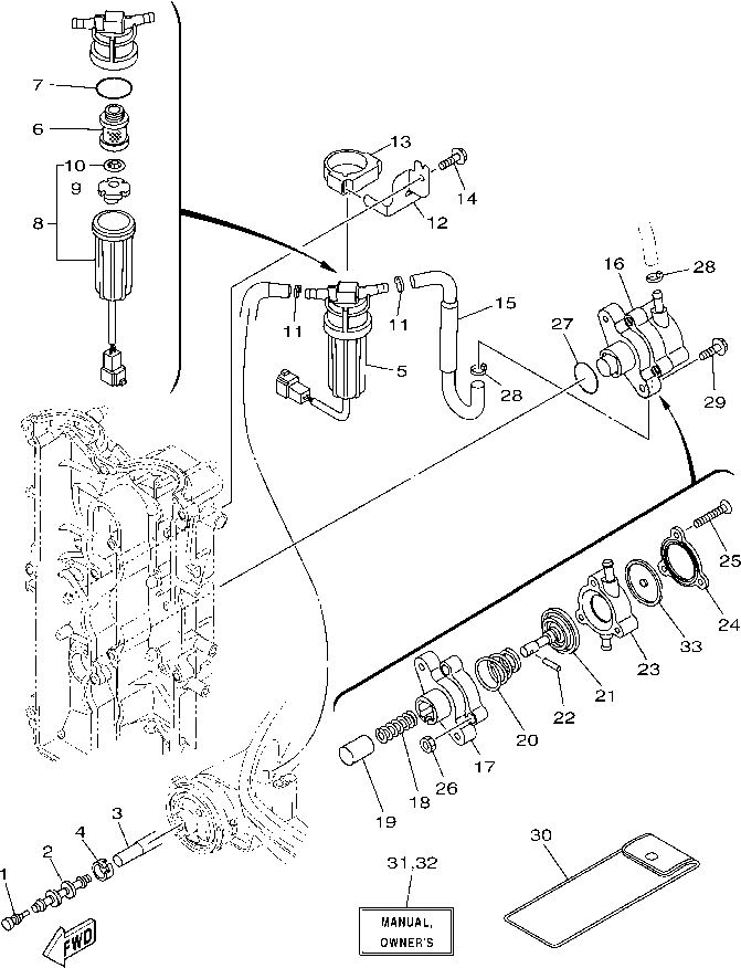 F115B’15 – section 13 FUEL 1 parts diagram