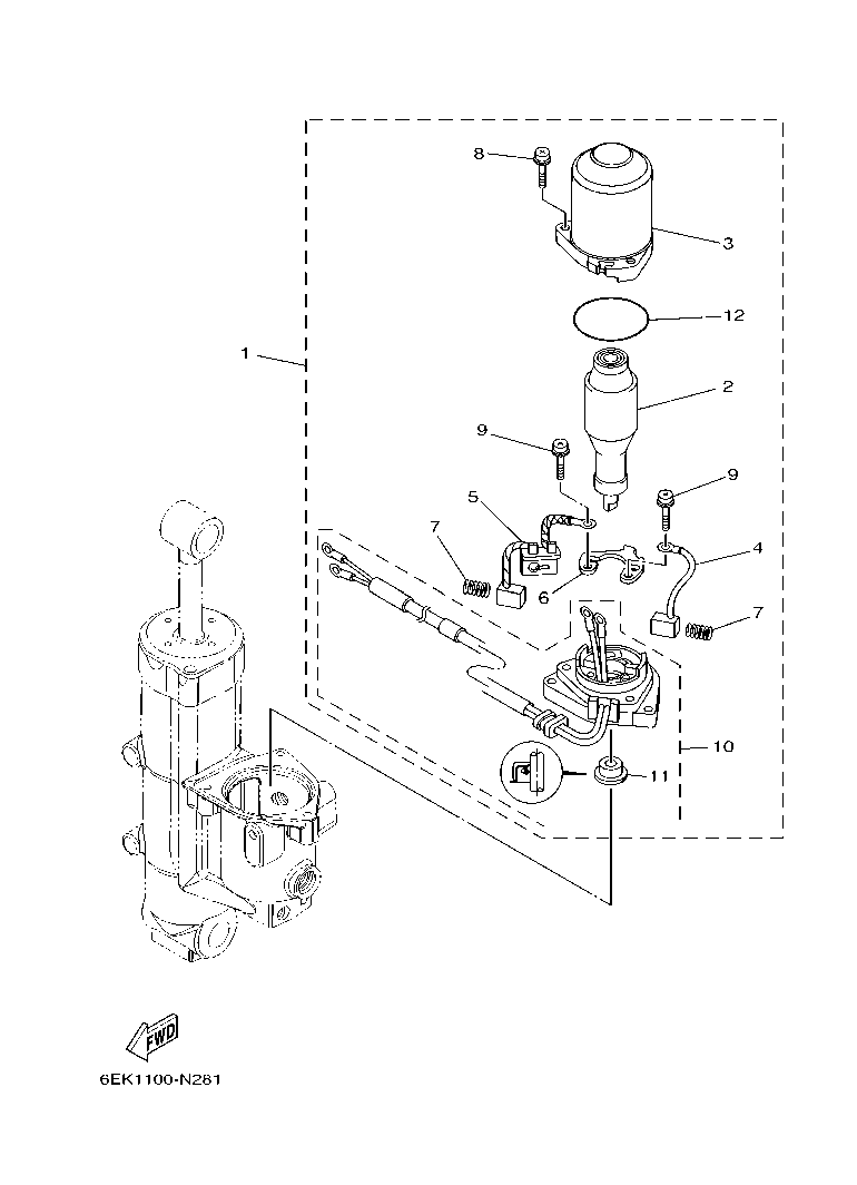 Fig. 29 – POWER TRIM & TILT ASSY 2 diagram