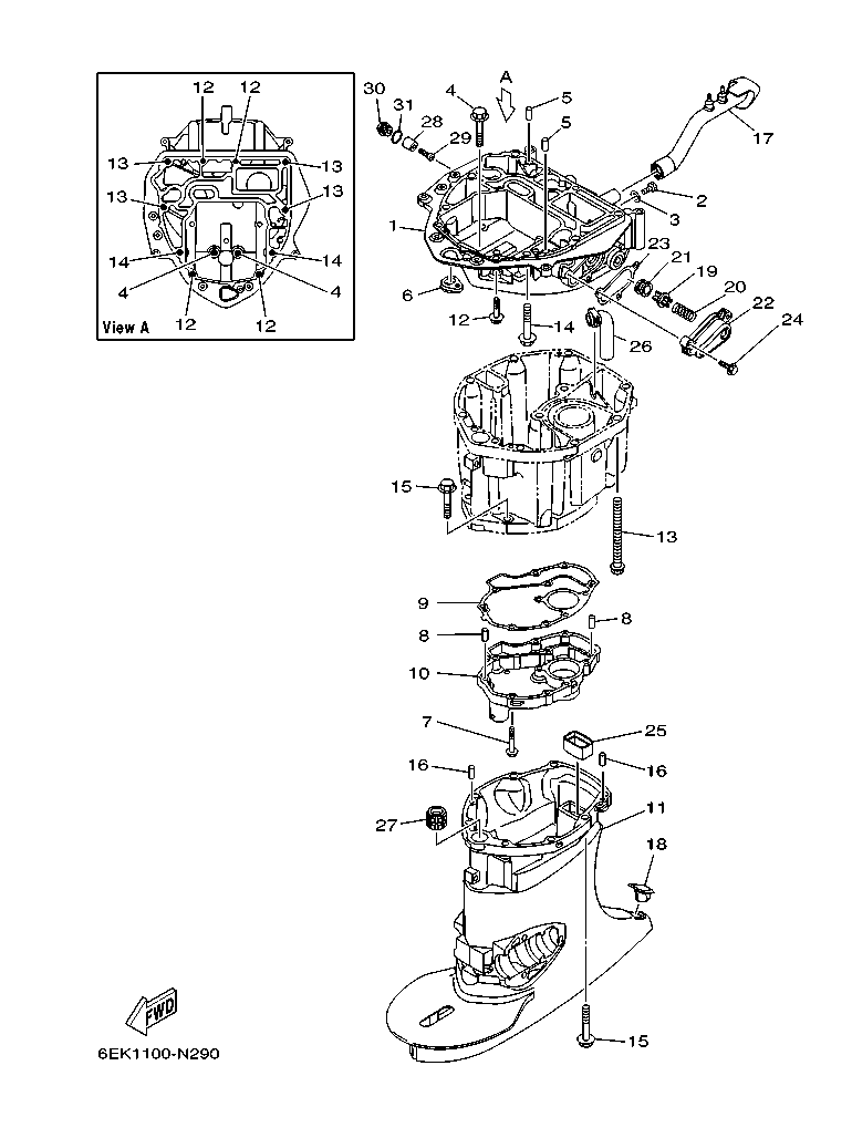 F115B’15 – section 30 UPPER CASING parts diagram