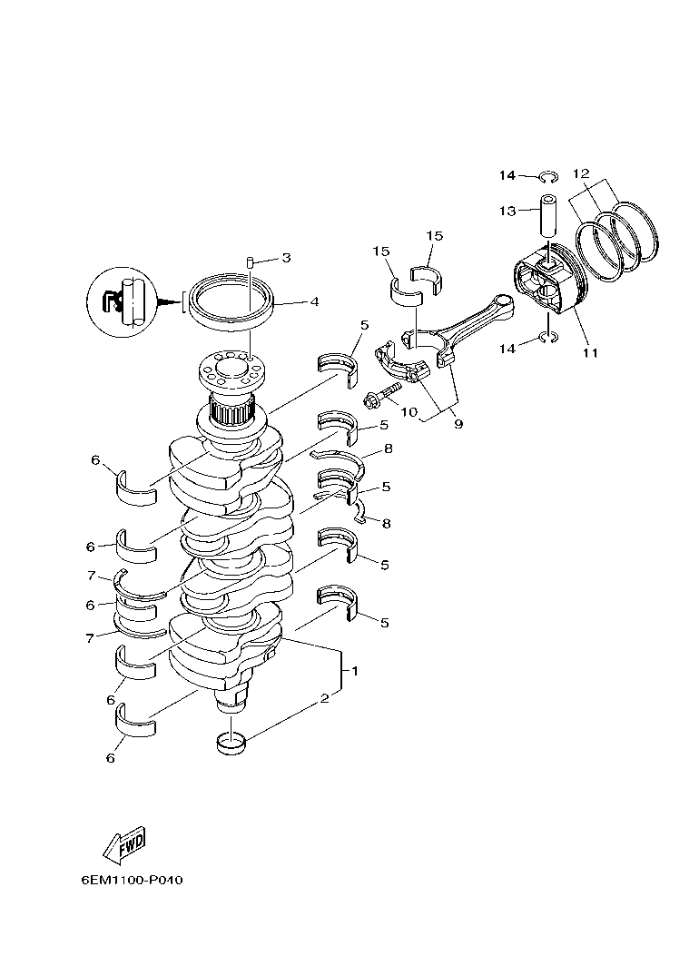 FL115B’15 – section 4 CRANKSHAFT & PISTON parts diagram