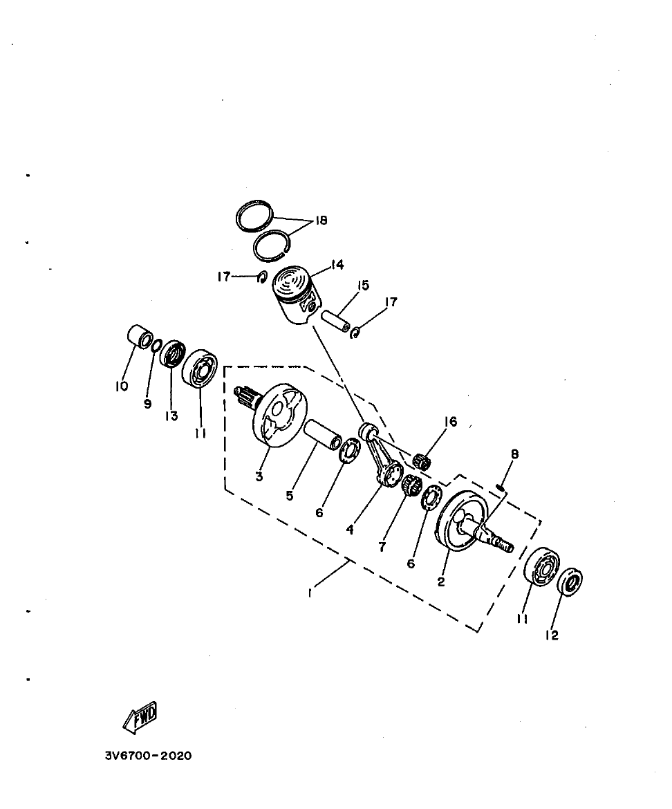 Fig. 2 – CRANKSHAFT. PISTON diagram