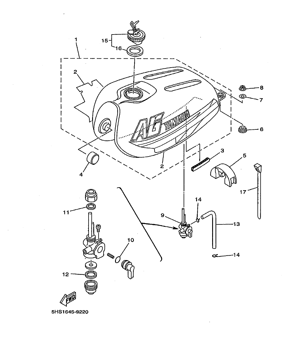 AG100 – section 22 FUEL TANK parts diagram