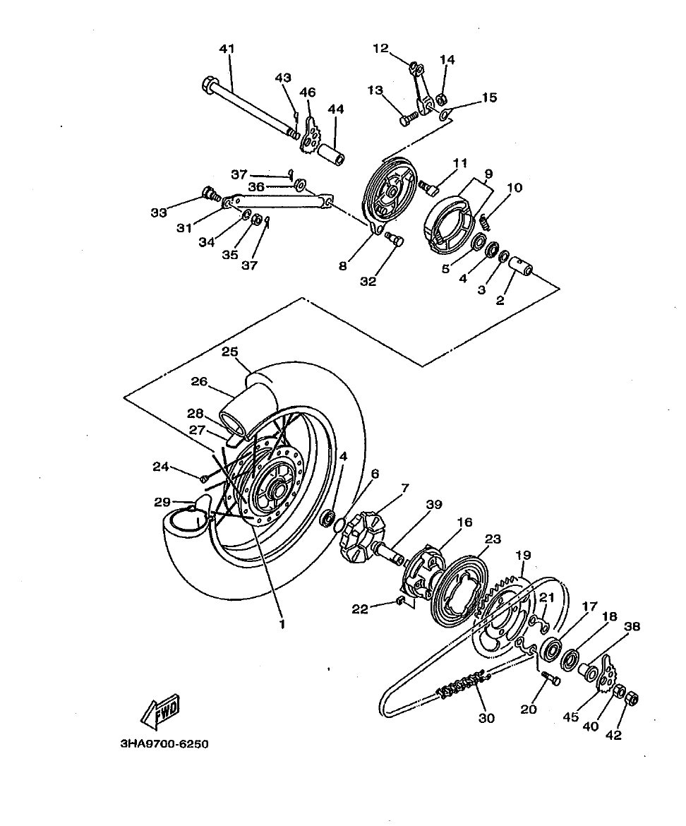 AG100 – section 25 REAR WHEEL parts diagram