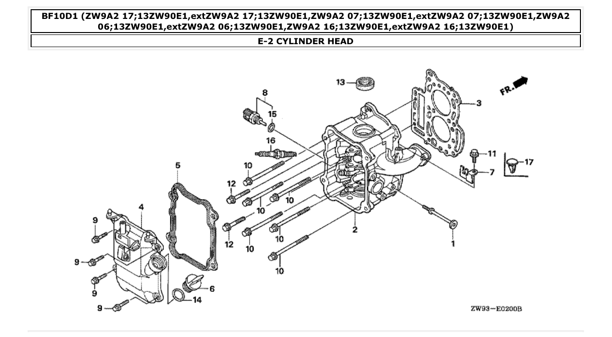 Fig. E-2 – CYLINDER HEAD diagram