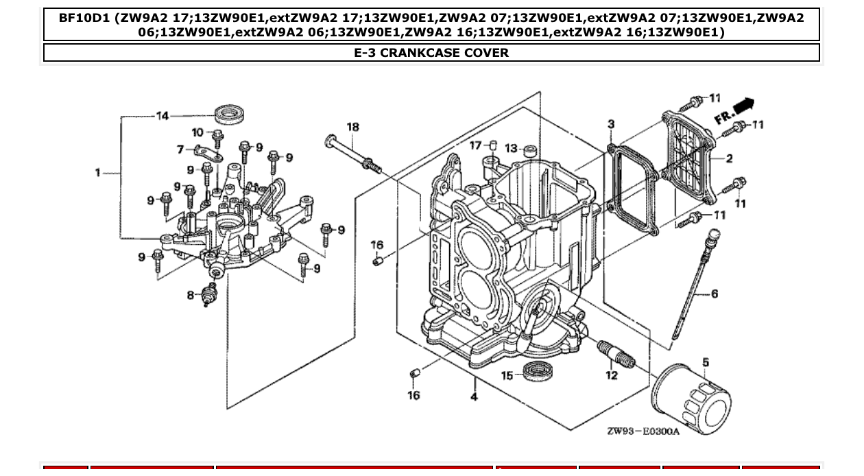 bf10d1 – section E-3 CRANKCASE COVER parts diagram