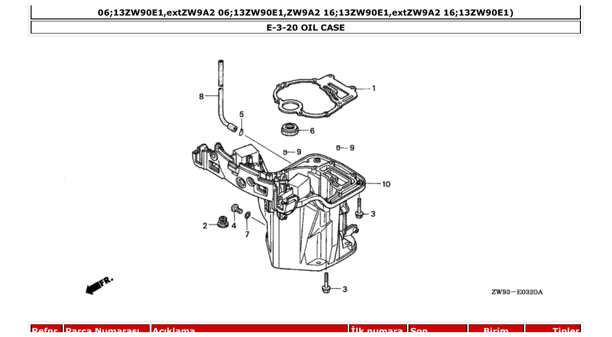 bf10d1 – section E-3-20 OIL CASE parts diagram