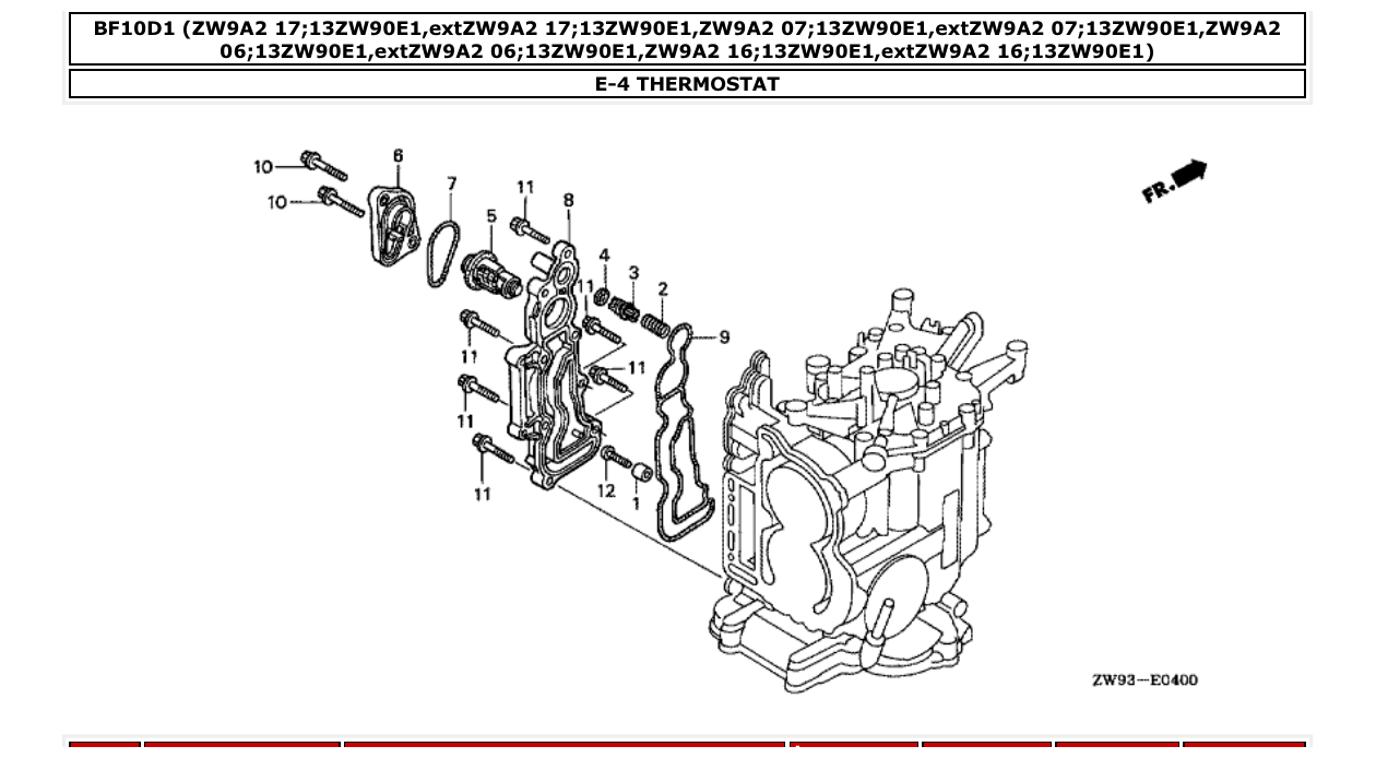 bf10d1 – section E-4 THERMOSTAT parts diagram