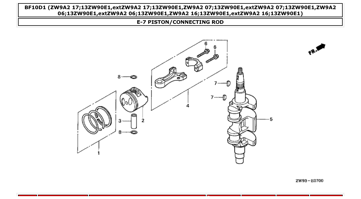 bf10d1 – section E-7 PISTON/CONNECTING ROD parts diagram
