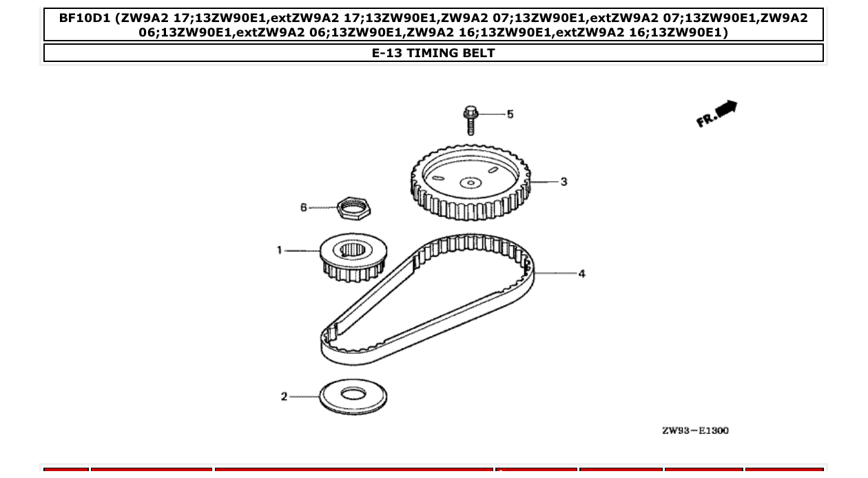 bf10d1 – section E-13 TIMING BELT parts diagram